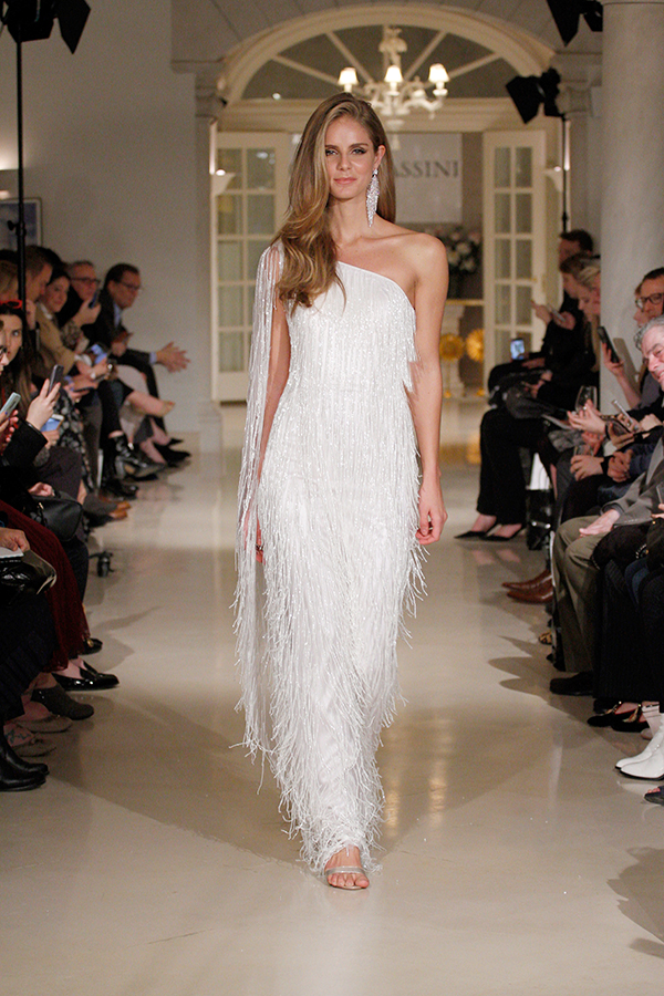 Oleg cassini fringe dress