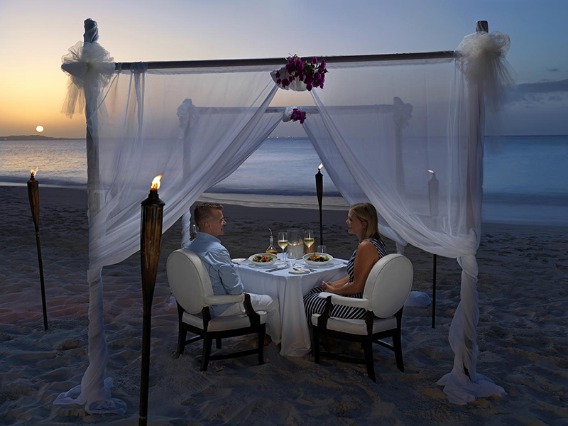 private dinner on grace bay beach