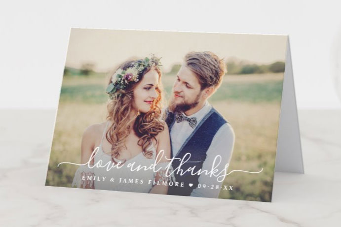 Zazzle wedding thank you card with photo