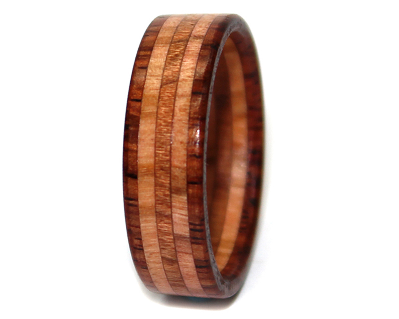 Bentwood Ring Handcrafted Wood  Ring Mahogany and Maple woods. Wooden Ring