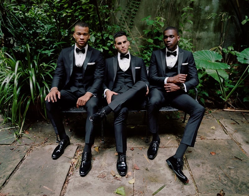 all black groomsmen outfits