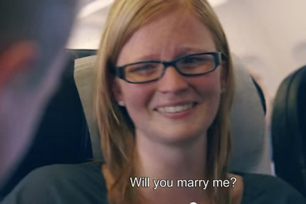 surprise airplane wedding