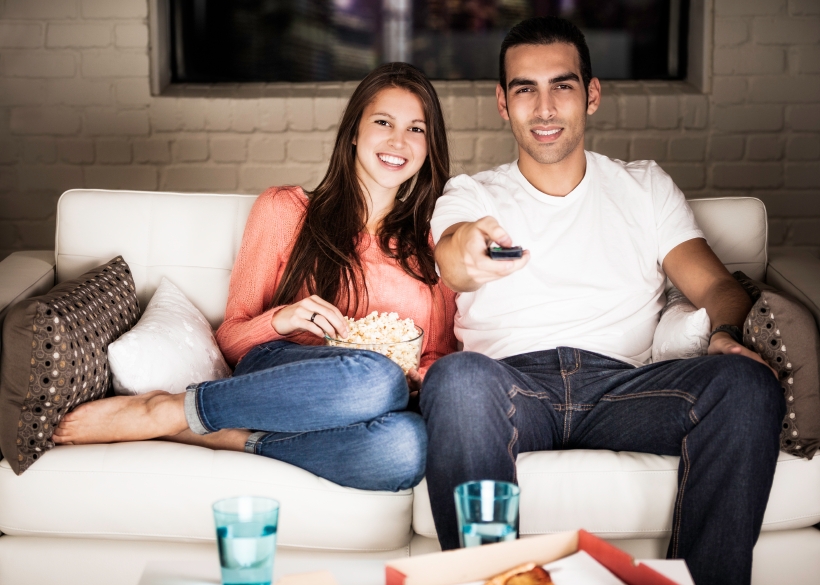 couple watching tv