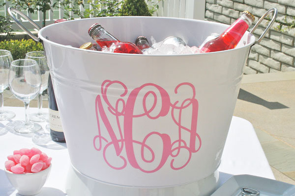 monogrammed drink bucket