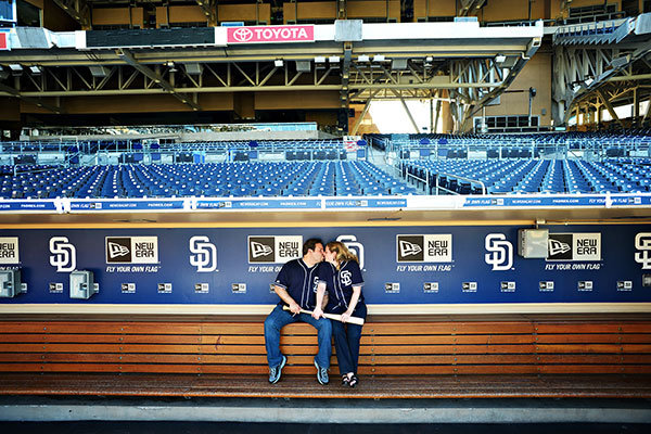 baseball engagement photos