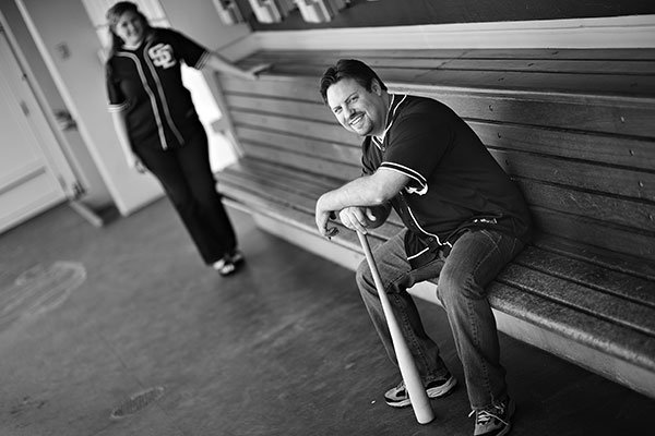 baseball engagement photos