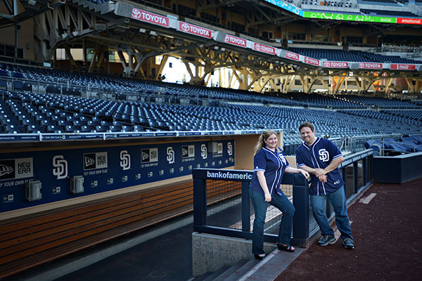 baseball engagement photos