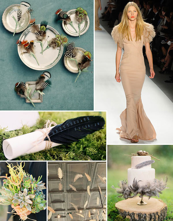 feather wedding inspiration