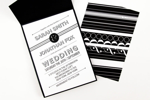 black and white invitations