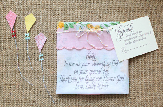  wedding chicks flower girl customized handkerchief