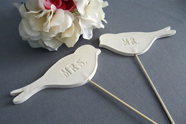 lovebirds cake topper