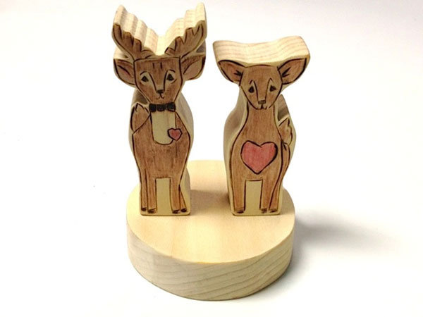 wood wedding cake topper