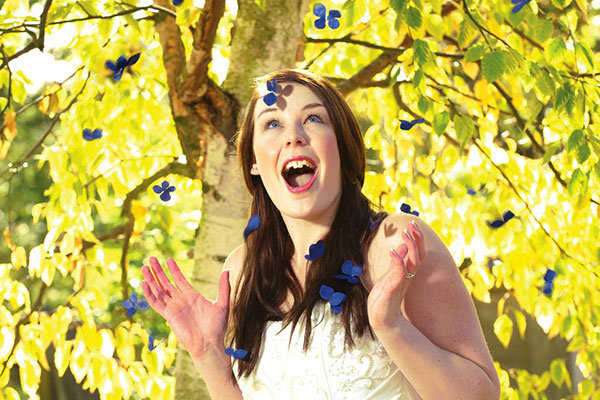 bride with butterflies