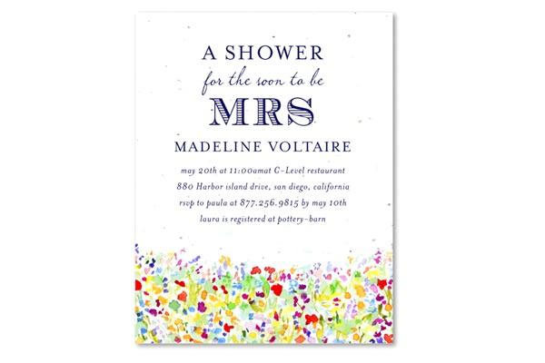 plantable bridal shower invitation