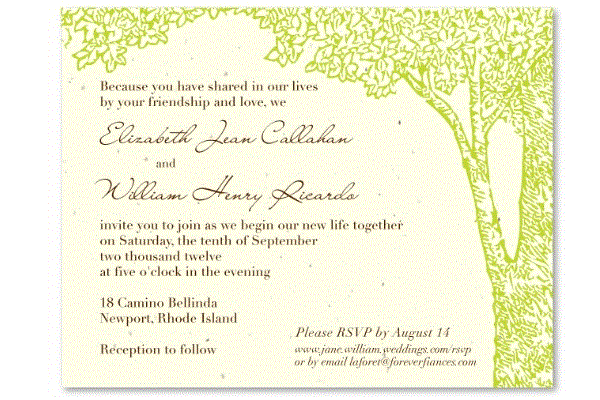 tree wedding invitation