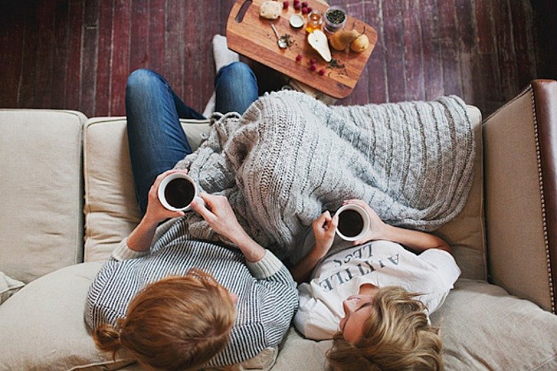 snuggly engagement photo