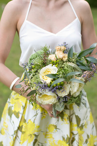 floral printed bridesmaid dress