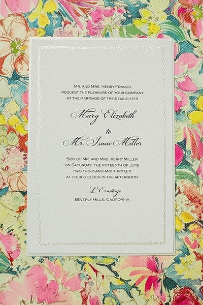 floral print wedding invitation