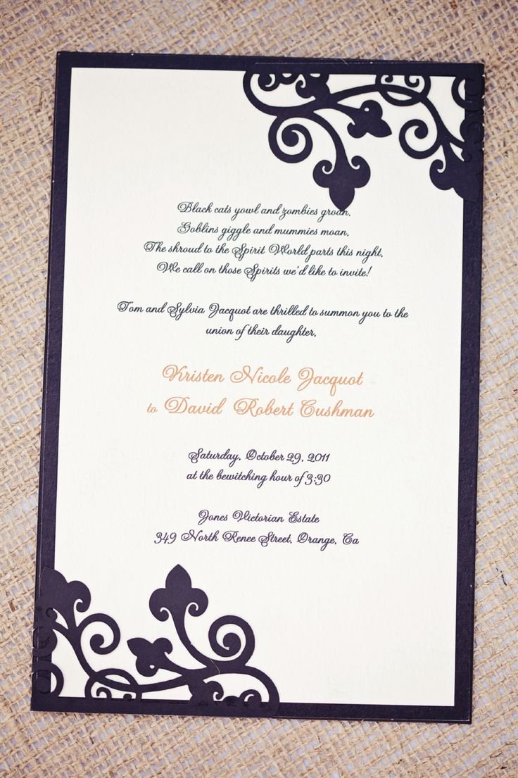 halloween wedding invitation