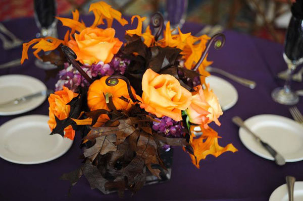 halloween wedding pumpkin centerpieces