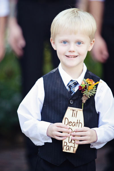 halloween wedding ring bearer