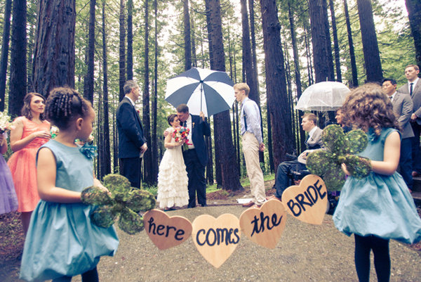 here comes the bride sign