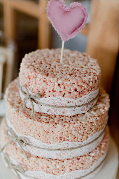 rice krispie treat wedding cake lace 