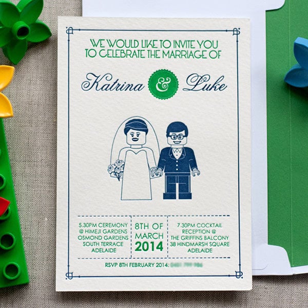Lego shop wedding invitations