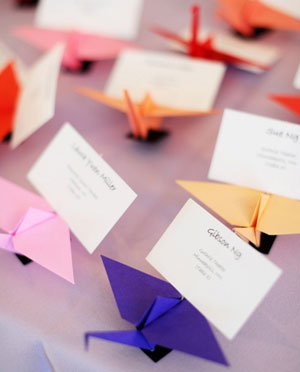 paper crane escort cards