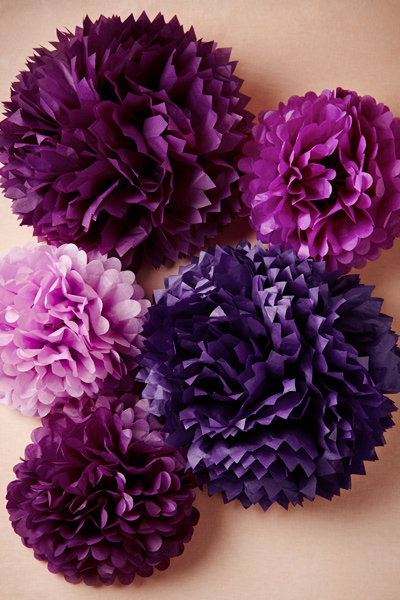 purple pom pom whimsical wedding