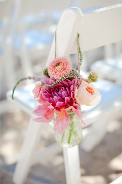 flowers in a mason jar 