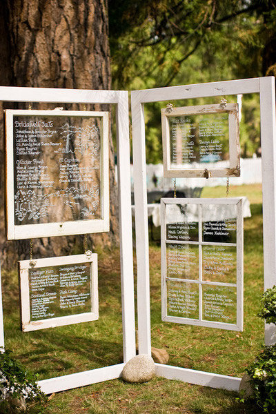 vintage barn windows wedding seating chart