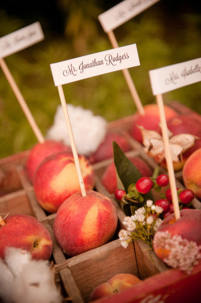 fruit wedding escort cards