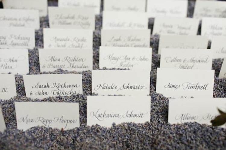 lavender escort cards