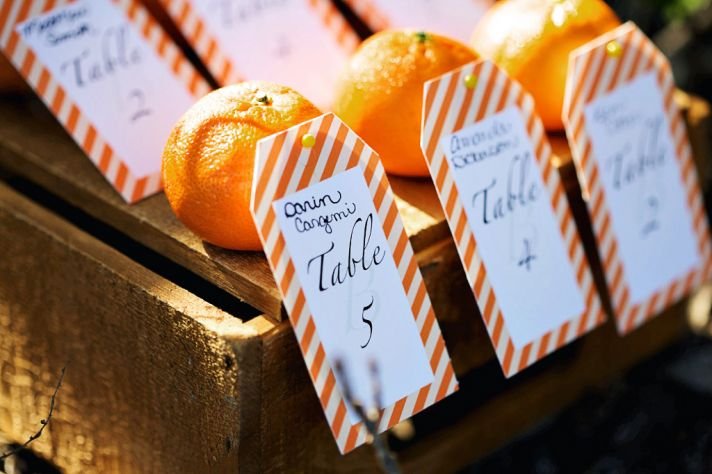 orange escort cards