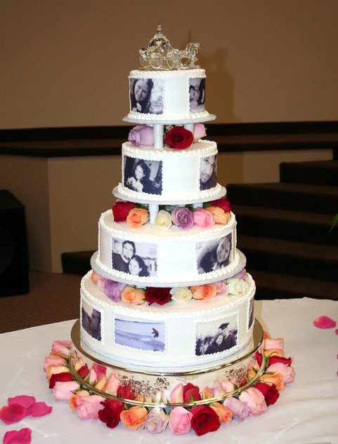 wedding cake with photos