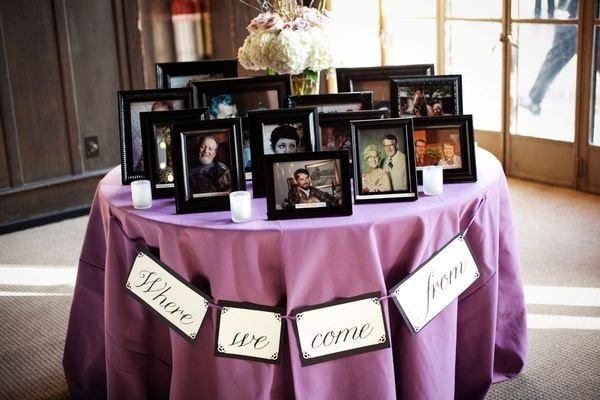 wedding photo table