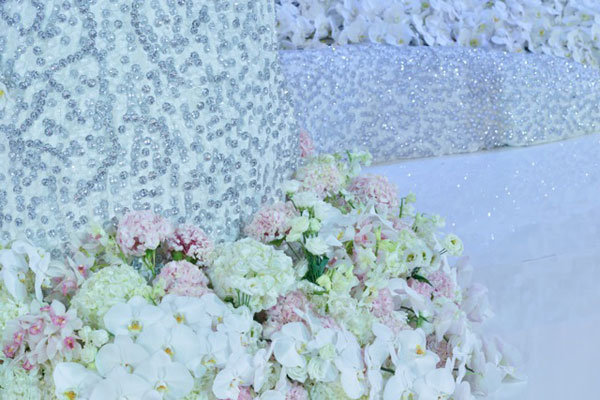 crystal embellished wedding decor