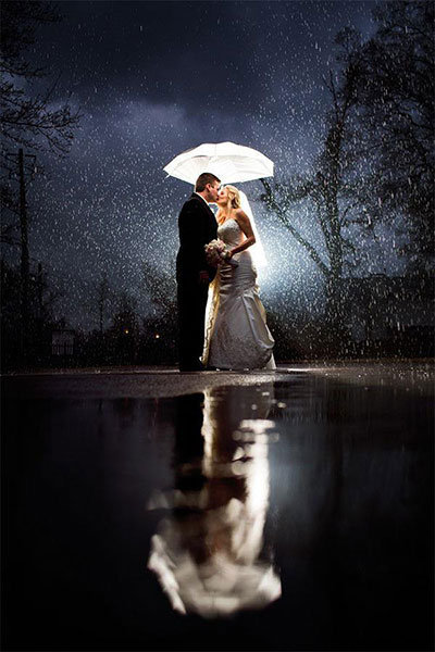 rainy wedding day