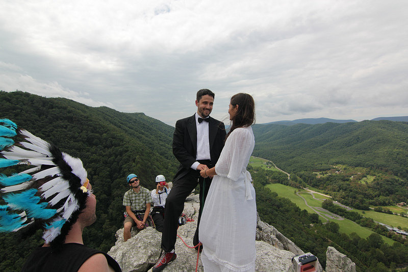 rock climbing wedding