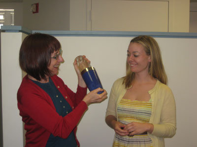 susan and I mixing a drink