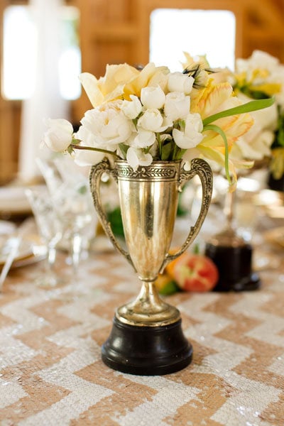 trophy wedding centerpiece