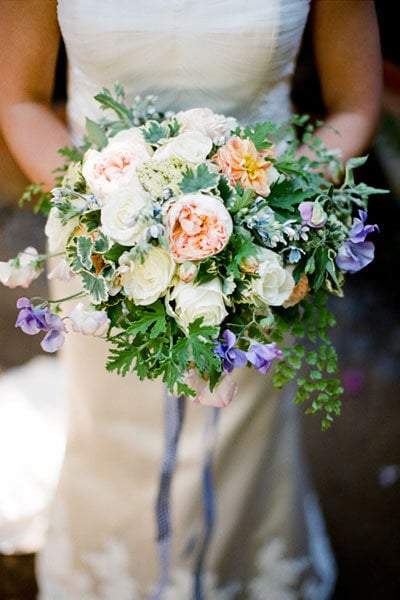 sweet pea wedding bouquet