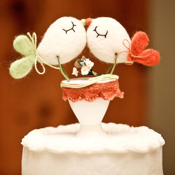 lovebirds cake topper