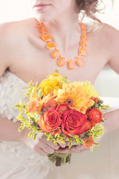red and yellow summer bouquet 