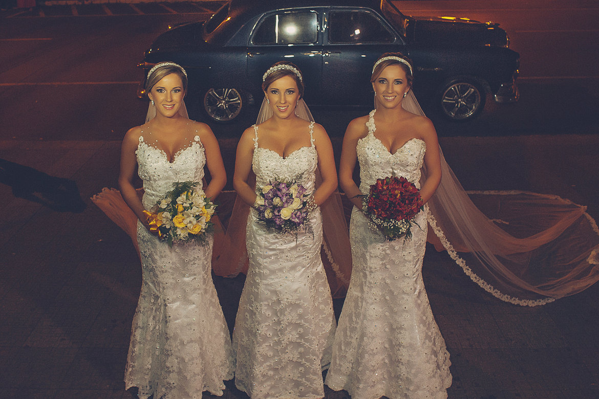 triplet wedding in brazil