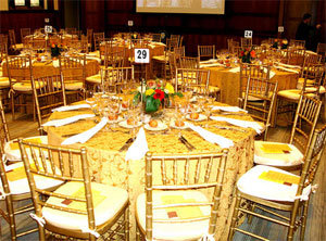 tables set up for an event