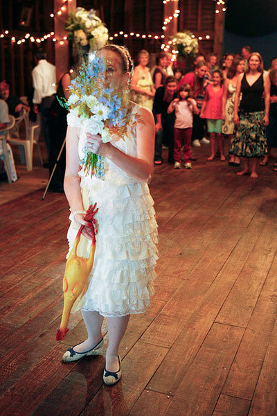 rubber chicken bouquet toss