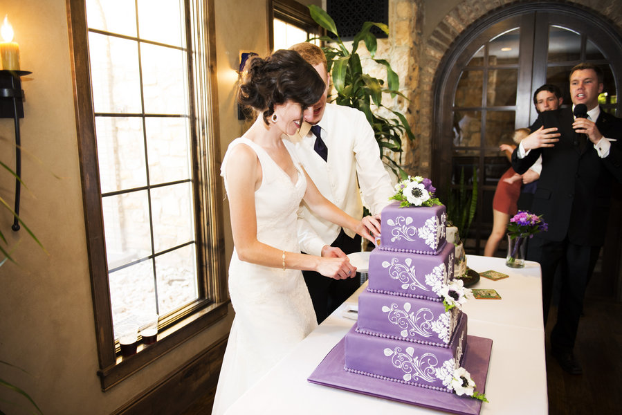 purple wedding cake