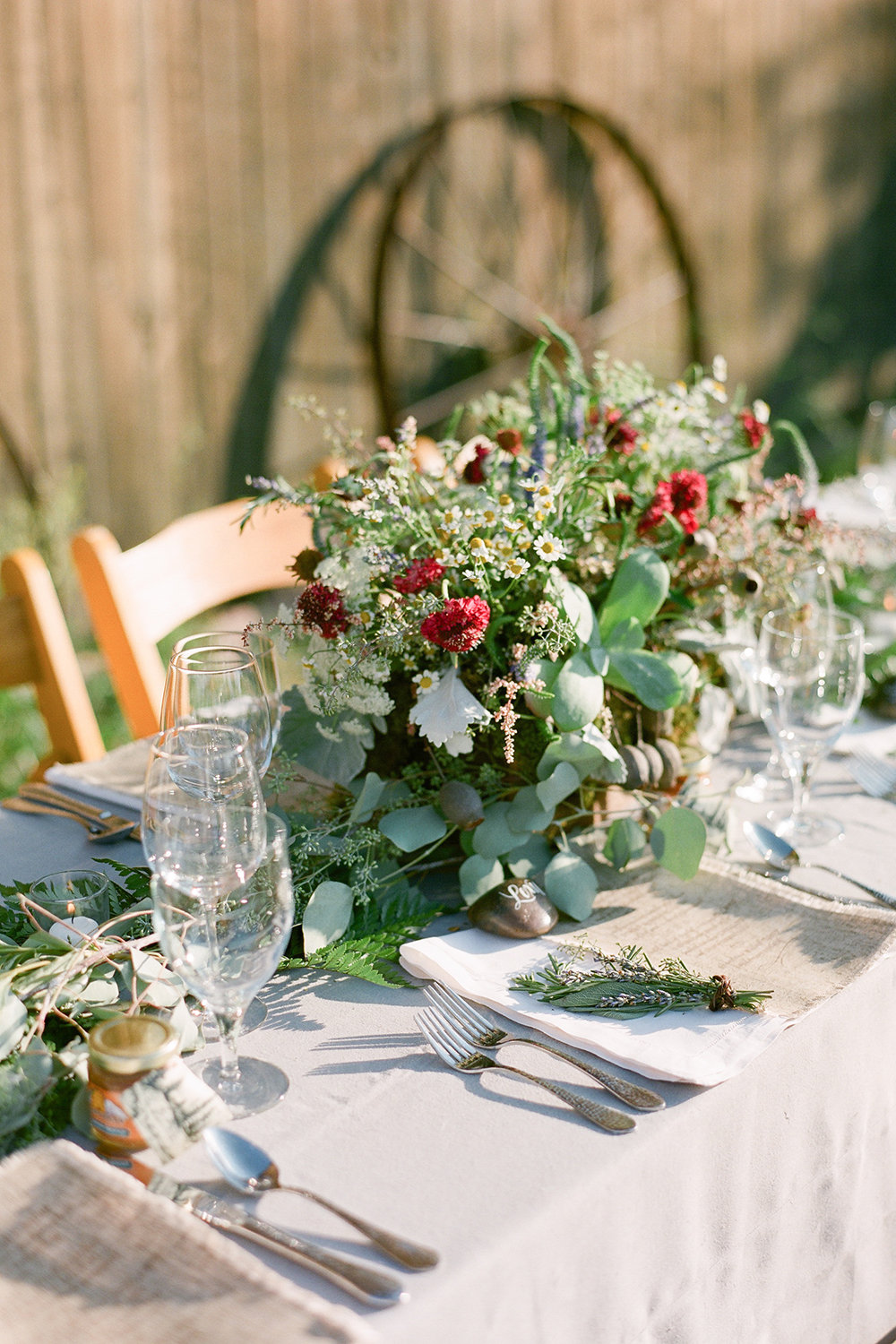 country wedding centerpiece